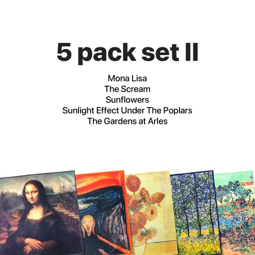 Extra Large [5 Pack] Classic Art Collection 2, Microfiber Cleaning Cloth - Ultra Premium Quality Microfiber Cloth(Best for Camera Lens, Glasses, Screens, and All Lens.) - color: Classic Art Collection 2, size: 5 Pack