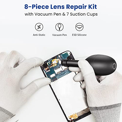NEEWER 8-in-1 Lens Sucker Kit, IC Pick Up Vacuum Suction Pen with 7 Interchangeable Suction Cups Lens Repair Tool for Repair and Cleaning, Watches, and Electronic Components
