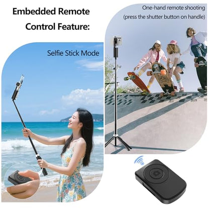 Auto Face Tracking Selfie Stick Tripod for iPhone, Minimalist 360° Rotating AI Tracking Tripod with Wireless Control, 60" Extended Phone Holder for Content Creation Vlogging, Live Streaming - style: basic