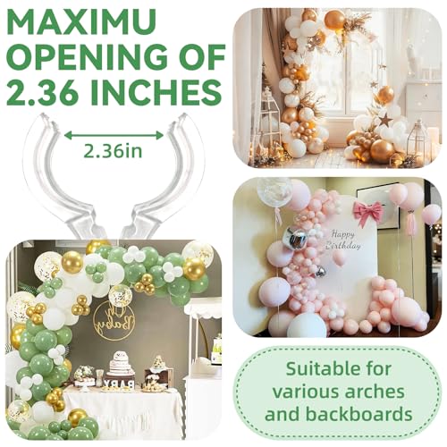 14 Pack Clear Balloon Arch Clips, 3.5" Plastic Transparent Clamps Heavy Duty Spring Clamps for Balloon Arch, Birthday Decoration Crafts Woodworking Photography Studios - style: 14 PCS