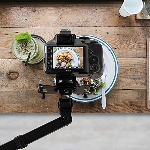 VIVO Universal VESA Adapter Bracket Kit for Cameras, Photo or Video Shooting, 1/4 inch Mount, Attach to Monitor Stand or Tripod, Overhead Portrait or Landscape, Black, MOUNT-V00CAM