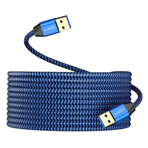 USB to USB Cable 6FT,Durable Braidedfor USB 3.0 Male to Male Type A to Type A Cable Data Transfer Compatible with Hard Drive, Laptop, DVD Player, TV, USB 3.0 Hub, Monitor, Camera, Set Up Box and More - size: 6FT