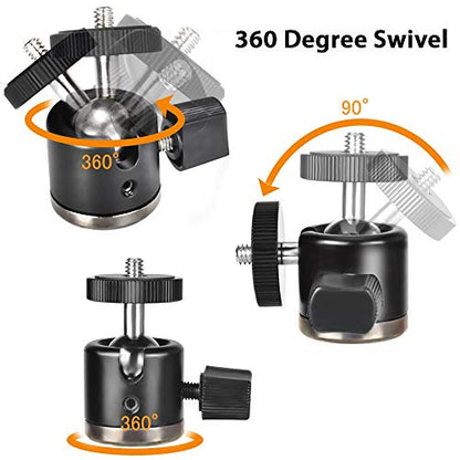 UTEBIT 20mm Mini Ball Head Tripod Head Mount with 1/4" hot Shoe, Black | 360° Rotatable Camera Mount Adapte Aluminium Ball Heads Compatible with Tripods, Monopods, HTC Vive, SLR Cameras Load 2.5lb - style: 20mm Ball Head