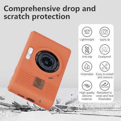 Silicone Case for Kodak pixpro C1 Digital Camera with 2PCS Screen Protector and Lanyard- Khaki - color: khaki