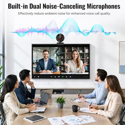 4K PC Webcam, PDAF Auto Focus, 1080P@60fps, Dual Noise Cancelling Mics, 8X Digital Zoom 73° FOV, Privacy Cover Plug&Play Web Camera for PC Computer Windows Mac Zoom Teams Twitch Google Meet