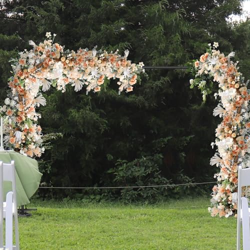 NANANARDOSO Balloon Arch Stand Kit, 10x7 FT Backdrop Stand with Metal Square Frame, Adjustable Photo Background Stand for Party Wedding Decor, Studio Photography, Black