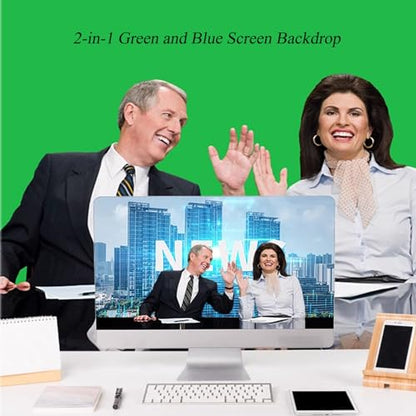 3.3x5ft/1x1.5m Chromakey Backdrop, 2-in-1 Green Screen and Blue Screen, Collapsible Pop Up Reversible Background for Photography Studio, Live Streaming, Video Shooting, YouTube (Green/Blue) - color: Green/Blue, size: 3.3x5ft