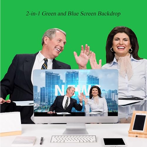 3.3x5ft/1x1.5m Chromakey Backdrop, 2-in-1 Green Screen and Blue Screen, Collapsible Pop Up Reversible Background for Photography Studio, Live Streaming, Video Shooting, YouTube (Green/Blue) - color: Green/Blue, size: 3.3x5ft