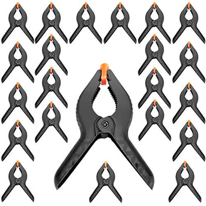 ZOENHOU 22 PCS 6 Inch Spring Clamp Set, Nylon Plastic Clips Heavy Duty Spring Clamp with Flexible Jaw Pad and Anti-slip Handles for Woodworking Backdrop Photo Studio Craft DIY Art - size: 6 Inch 22PCS