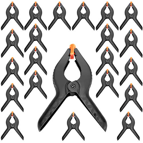 ZOENHOU 22 PCS 6 Inch Spring Clamp Set, Nylon Plastic Clips Heavy Duty Spring Clamp with Flexible Jaw Pad and Anti-slip Handles for Woodworking Backdrop Photo Studio Craft DIY Art - size: 6 Inch 22PCS