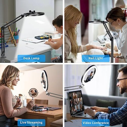 Kiyo pro Webcam Ring Light with Clamp Stand,10 Inch Sefie Light with Folding Arm Holder Compatible with Razer kiyo, kiyo pro,kiyo X webcams