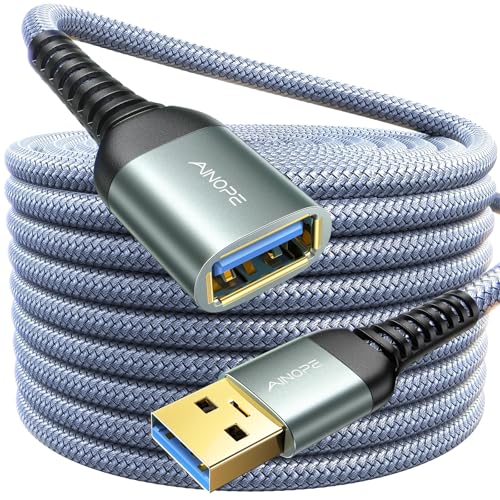 AINOPE USB Extension Cable,USB Extender,USB 3.0 Extension Cable, Male to Female Cord High Data Transfer Compatible with Webcam,Keyboard,Flash Drive,Hard Drive,Printer,3.3FT,Grey - color: Grey, size: 3.3FT