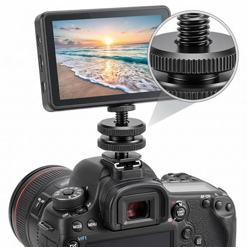 4 Pack Camera Hot Shoe Mount to 1/4"-20 Thread Tripod Screw Adapter Flash Cold Shoe Mount Bracket for DSLR Camera Cage Rig LED Monitor Microphone Etc