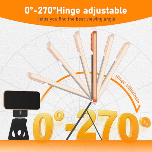 IST IDEA for Magsafe Tripod, Tripod for iPhone Lightweight Aluminum Alloy & Angle Adjustment & Strong Magnets iPhone Tripod Stand Compatible with 17/16/15/14/13/12 (Included Metal Ring) - color: Black