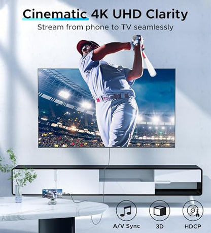 Warrky USB C to HDMI Cable 4K, [10FT / 3M, Braided, High Speed] Thunderbolt 3 to HDMI Adapter Compatible for New iPad, MacBook Pro/Air, iMac, Galaxy S20 S10 S9 S8, Surface, Dell, HP - size: 10FT, style: 1 Pack