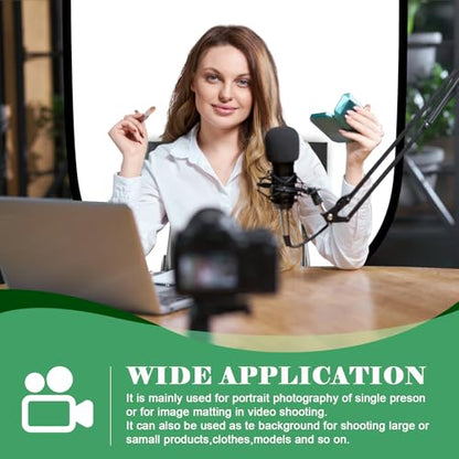 Green Screen Backdrop, 58in Portable Green Screen Chair with Stand Double Sided Foldable Green Background, Chroma Key, for Photography Streaming Gaming Photo Zoom Video Chats and Meeting (White) - color: White