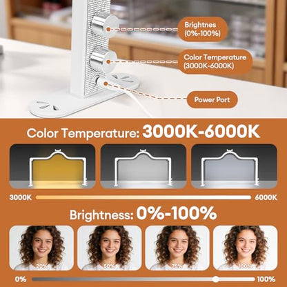 Arch Half Moon Light - Nail Lamp for Desk Foldable Nail Tech Light | Professional 34 inch 420 LED Beads Adjustable Brightness 3 Color Temperature for Manicure Crafting (White) - color: White