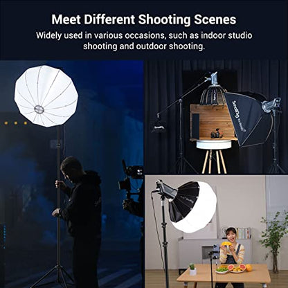 SmallRig 110"/9.2ft Photography Light Stand with Boom Arm, Heavy-Duty Aluminum Air-Cushioned Light Tripod Stand with 1/4" Screw for Softbox, Studio, Flash, Ring Light, Camera, 11lbs Max Load, RA-S280A - size: 9.2ft (with Boom Arm)