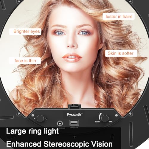 Ring Light 18" with Stand, 55w 6700K LED Light,63" Tripod,Multi-Angle Adjustable Phone Stand, for iPhone and Android Phones, CRI95, Suitable for YouTube, TikTok, Selfies (Black, 18") - color: black