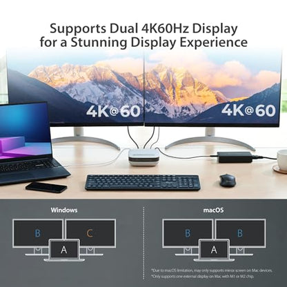j5create USB-C Dual 4K Speakerphone Dock Pro, Dual 4K HDMI Audio Dock for Video Conference, USB-A x 2, USB-C, Gigabit ethernet, Pass-Through Charging - Works with Teams, Zoom (JCDS337)