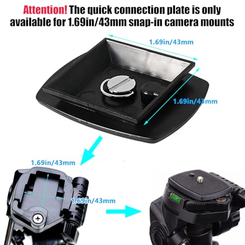 2-Pack Universal 43x43mm Quick Release Plate Set for Velbon Tripods, Compatible with CX-444, CX-888, CX-460, DF-50 - Durable, Easy-to-Use Quick Release System for Efficient Photography - color: 43*43mm