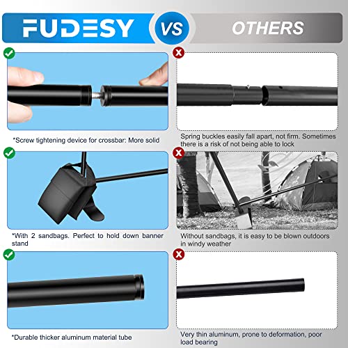 FUDESY Backdrop Banner Stand, 10x8ft Heavy Duty Display Frame, Adjustable Metal Telescopic Tube, Step and Repeat Background Stand Kit for Trade Show, Photography Photo Booth, Party, with Sandbags - size: 8x10ft