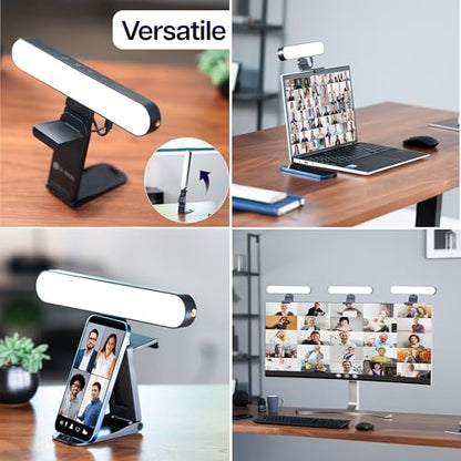 Life Finds Webcam Light for Streaming on Monitor or Laptop, Freestanding Video Conference Lighting, USB-C Connectivity, Remote Control Included, Black, LF-WL1