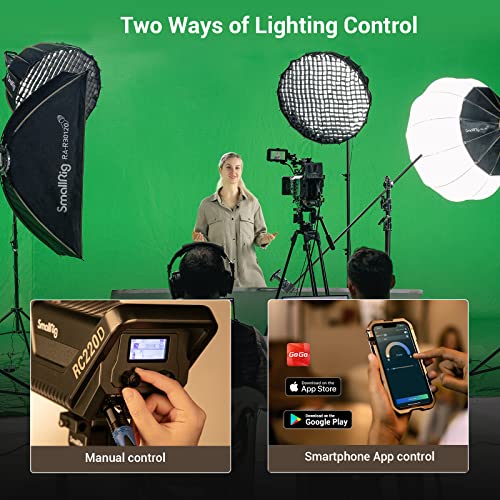SmallRig RC 220D 220W LED Video Light 98700 LUX @3.3ft 5600K Continuous Output Light with CRI 95+, TLCI 96+, w/Bowens Mount, Manual and App Control Remotely Professional Studio Spotlight - color: Day Light