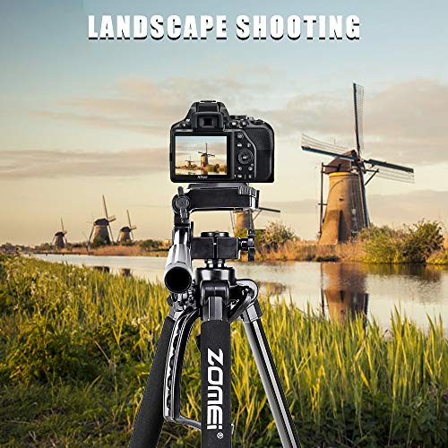 61’’ Camera Tripod,Cell Phone Tripod Stand with Travel Bag and Phone Holder, Professional Travel DSLR Tripods Compatible with Cameras, Cell Phones, Projectors, Webcams, Spotting Scopes - color: Black, size: 61"