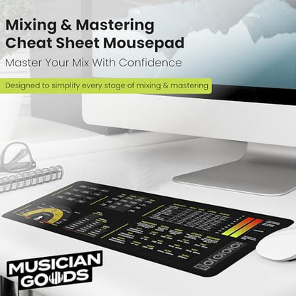 Mixing Mastering Cheat Sheet Mousepad Regular (Regular (250x350mm)) - size: Regular (250x350mm)
