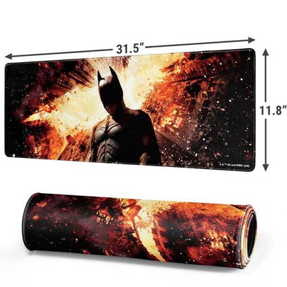 Skinit Large Gaming Mouse Pad - Officially Licensed The Dark Knight Rises Design with Stitched Edges, Waterproof, Non-Slip Rubber Base, Desk Mat for Keyboard & Mouse, 31.5" x 11.8" inches - color: Black - DRKNTR02, size: 31.5" x 11.8"