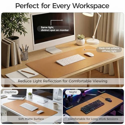 Silicone Desk Mat for Minimal, Creative, Vanity Desk – Reduces Glare, Comfortable Viewing – Writable, Non-Slip, Waterproof, Roll-Up – Food-Grade Platinum-Cured Silicone, Gift Tube（Caramel Brown） - color: Caramel Brown