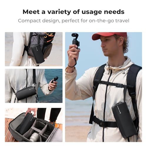 K&F CONCEPT Carrying Case for DJI Osmo Pocket 4/3 Creator Combo Accessories, Portable Travel Storage Holder Carry Bag Large Capacity Protective Handbag All in One Gadget Storage Bag for Pocket 4/3