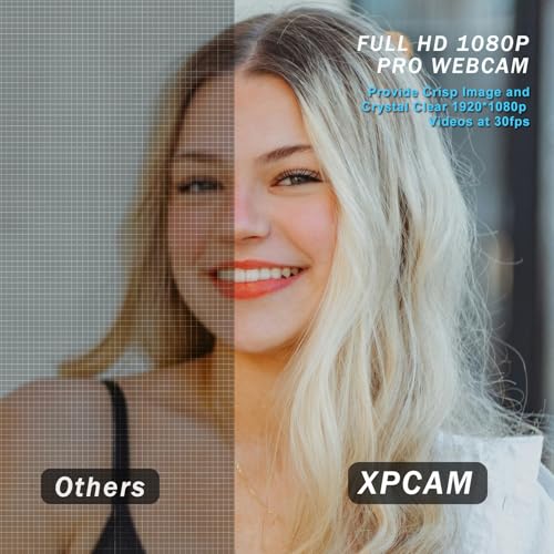 XPCAM HD 1080p Webcam with Microphone,USB Web Camera for Computer PC Laptop | PC Webcam with Cover/Tripod,110°FOV Wide Angle,Plug&Play Streaming Computer Camera for Laptop Mac Zoom,Teams,Twitch Gaming - color: webcam for pc (black)
