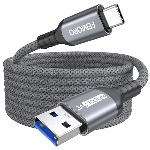 FEMORO USB C Data Cable 15ft Long, USB 3.2 Gen 2 A to Type-C 10Gbps High Speed Data Transfer & 3A Fast Charging Cord for Galaxy S26, iPhone 17, Xbox, PS5, Stream Deck, Webcam, PC and More - size: 15 Feet