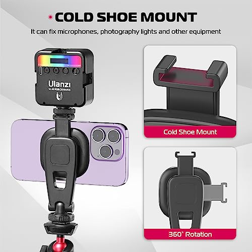 ULANZI Magnetic iPhone Tripod Mount MA23, Magnet Phone Holder Adapter Tripod Attachment Compatible with MagSafe Only for iPhone 12 13 14 15 16 Plus Pro Max All Series | Cold Shoe Mount for Tripod Attachment, Magnet Phone Holder w 360° Rotation 1/4'' Screw