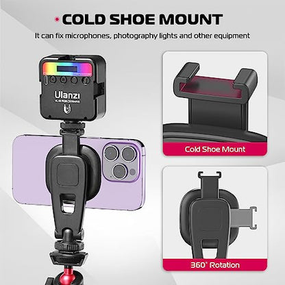 ULANZI Magnetic iPhone Tripod Mount MA23, Magnet Phone Holder Adapter Tripod Attachment Compatible with MagSafe Only for iPhone 12 13 14 15 16 Plus Pro Max All Series | Cold Shoe Mount for Tripod Attachment, Magnet Phone Holder w 360° Rotation 1/4'' Screw