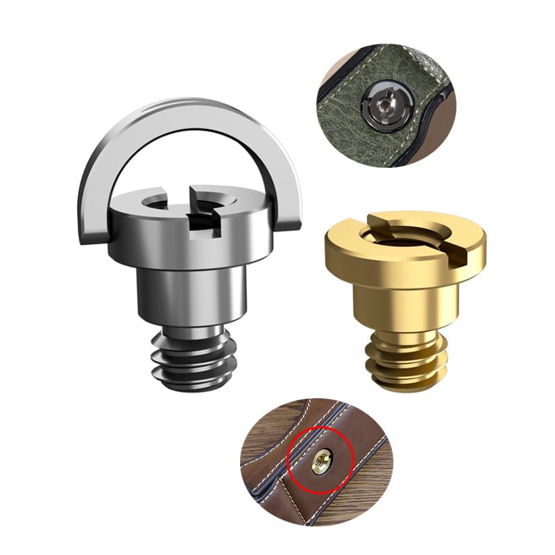 2 Pack Camera Bottom Screw Extender Replacement D-Ring Male to Female 1/4 inch Thread Mount Screws Adapter for Leather Half Case Cover Half Leather Case Kit Leather Camera Case Carrying Bag
