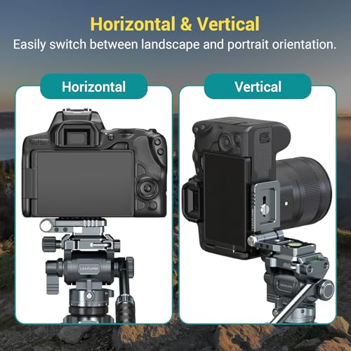 Foldable DSLR Camera L Bracket，Lightweight Camera L Bracket Vertical Horizontal Switching Tripod Quick Release Plate Compatible with Canon Nikon Sony DJI Osmo Ronin Zhiyun Stabilizer Tripod - color: Gray-L Bracket