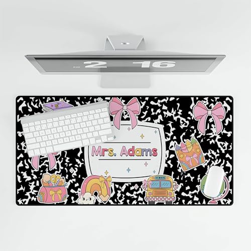 Personalized Teacher Composition Book Deskmat, Composition Book Classroom Decor, Customized Desk Mat for Teachers, Computer Mat Teacher Appreciation Gift, Teachers Desk Decorations - style: Style 4