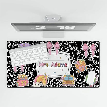 Personalized Teacher Composition Book Deskmat, Composition Book Classroom Decor, Customized Desk Mat for Teachers, Computer Mat Teacher Appreciation Gift, Teachers Desk Decorations - style: Style 4