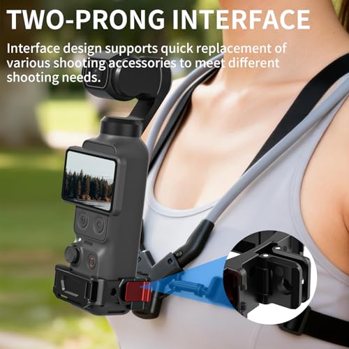 Expansion Adapter Frame Accessories Compatible with DJI Osmo Pocket 4/4Pro/3/Xtra Muse Aluminum Alloy Action Camera Protective Cage, Metal Bracket Mount with 1/4" Screw Holes/Gopro Adapter/Cold Shoe