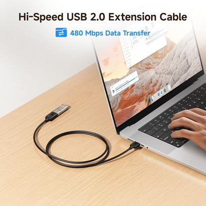 Cable Matters 2-Pack Short USB Extension Cable - 3ft, Male to Female USB Extender Cable, USB2.0 Extension Cord, 480Mbps, Black - size: 3 Feet, style: 2-Pack