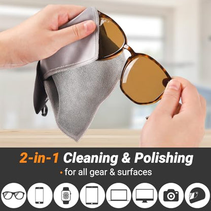 2 Sided Portable Glasses Cleaner, Patriotic Glasses Cloth Keychain,Reusable Microfiber Lens Eyeglasses Cleaning Cloth Pouch for Sunglasses Lens Camera Phone Screens - color: Red White and Blue