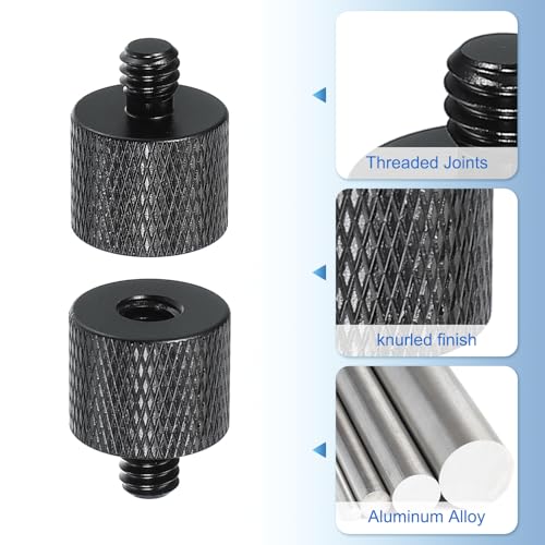PATIKIL Tripod Screw Adapter 1/4" Male to 1/4" Female, 4 Pcs Tripod Nut Connectors Camera Mount Screw Camera Double Head Converter for Microphone Holder Magic Arms Accessories, 20 mm - size: 1/4" Male to 1/4" Female,20 mm