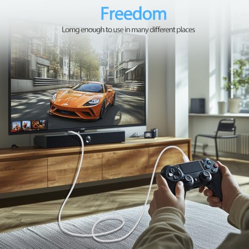 2 Pack 16.4FT Micro USB Cable Extension Power Cord for Wyze Cam YI Camera,Ring Indoor Cam (2nd Generation),PS4 Controller Charger Cord Long Old Android Charger USB A to Micro USB Charging Cable 15 FT
