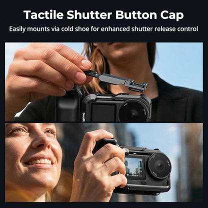 SMALLRIG Handle Grip Kit for DJI Osmo Action 6 with Metal Cage, Street Photography Grip for DJI, Action 6 Cage with Shutter Button, Cold Shoe, Wrist Strap, Lens Cover, 1/4 Threaded Hole - 6037 - style: Advanced Cage+Grip