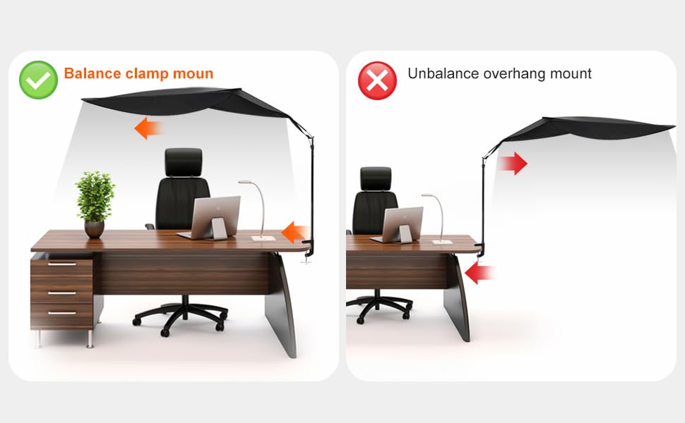 Comastbo 65" office cubicle desk shade,designed for light sensitive workers,idea for office cubicles and orginal desk canopy,block overhead light Black(Patent pending) - size: 65 inches