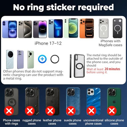 Magnetic Car Phone Mount for Magsafe 88LBS Ultra Suction Cell Phone Holder for Car Dashboard 360° Adjustable Vacuum Car Phone Holders for Your Car Compatible with iPhone 17-12 Pro Max