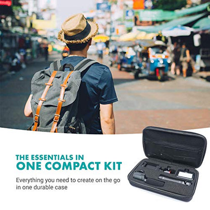 Movo iVlogger Vlogging Kit for iPhone - Lightning Compatible YouTube Starter Kit for Content Creators - Accessories: Phone Tripod, Phone Mount, LED Light and Shotgun Microphone - size: Lightning